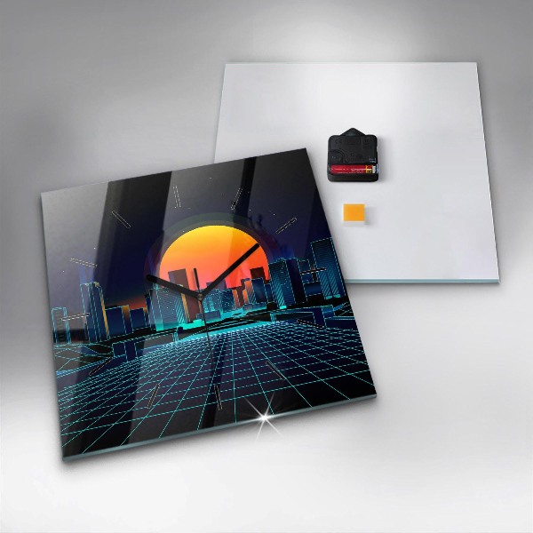 Reloj cuadrado Ciudad del ciberespacio