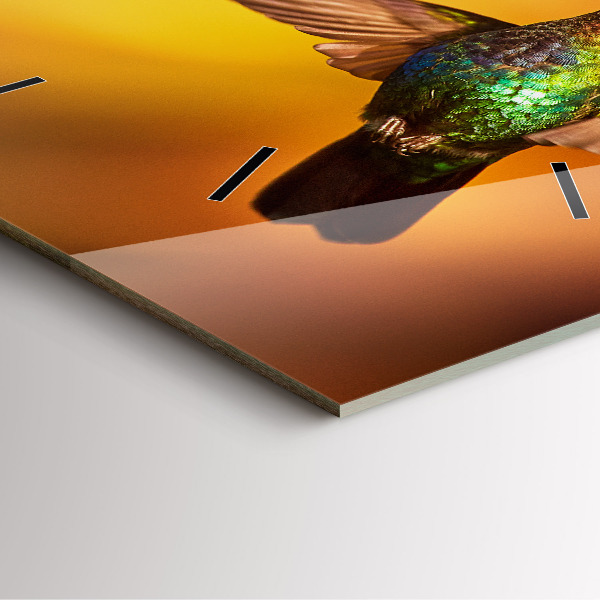 Reloj de pared cuadrado Pájaro colibrí