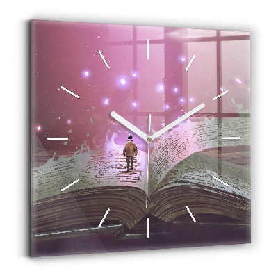 Reloj cuadrado Libro abstracto