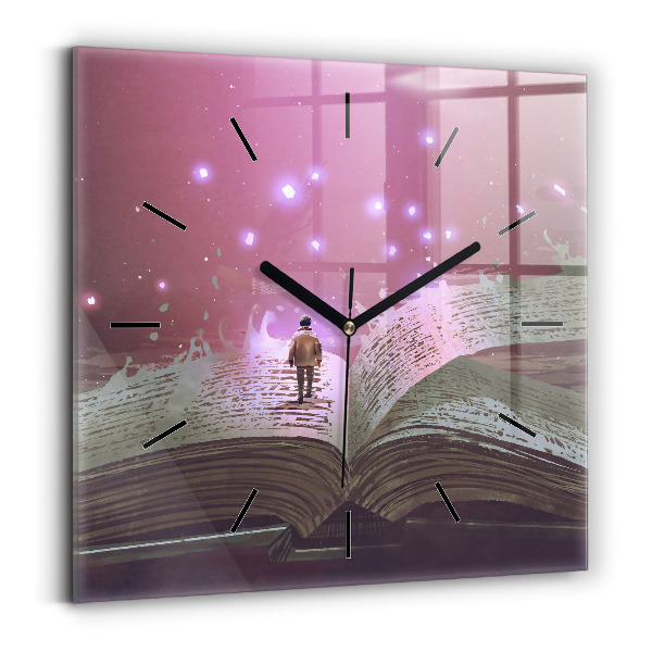 Reloj cuadrado Libro abstracto