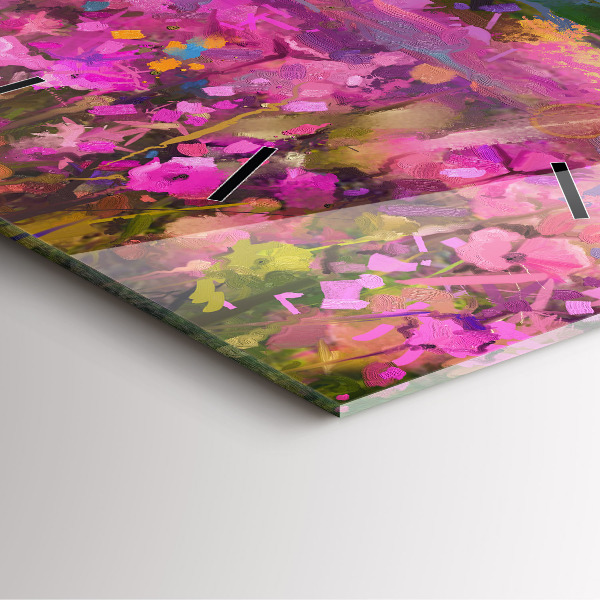 Reloj cuadrado Paisaje de naturaleza y flores