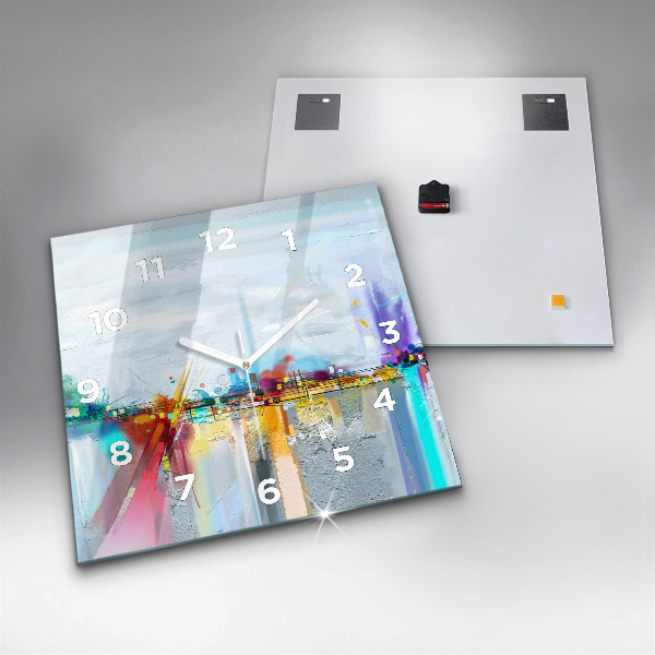 Reloj de pared cuadrado Puente abstracto