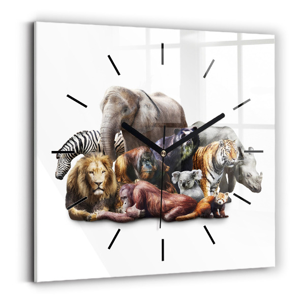 Reloj de pared cuadrado Animales salvajes