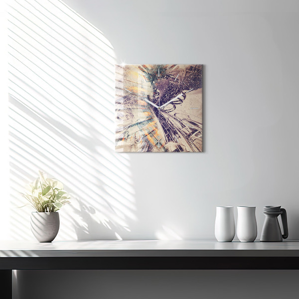 Reloj de pared cuadrado Mecanismo abstracto