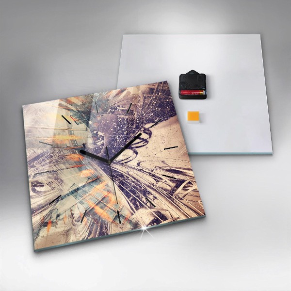 Reloj de pared cuadrado Mecanismo abstracto