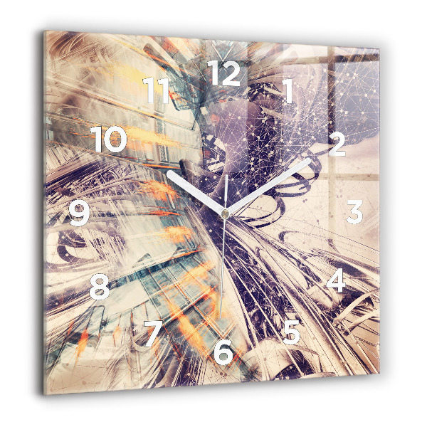 Reloj de pared cuadrado Mecanismo abstracto
