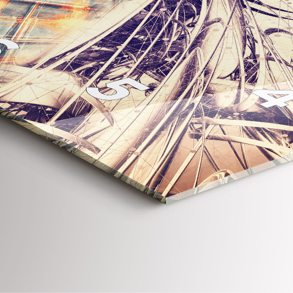 Reloj de pared cuadrado Mecanismo abstracto