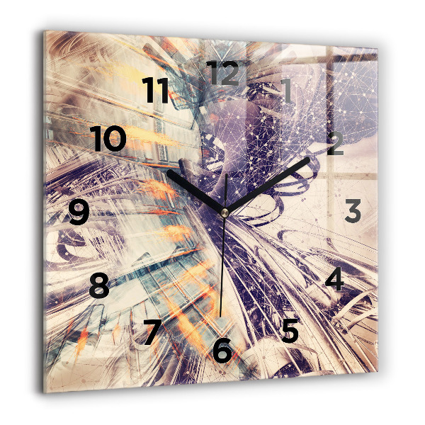 Reloj de pared cuadrado Mecanismo abstracto