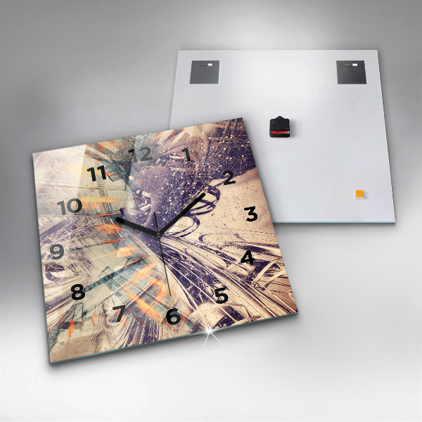 Reloj de pared cuadrado Mecanismo abstracto