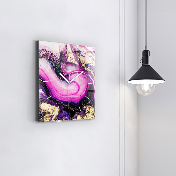 Reloj de pared cuadrado Mármol abstracto