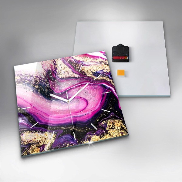 Reloj de pared cuadrado Mármol abstracto