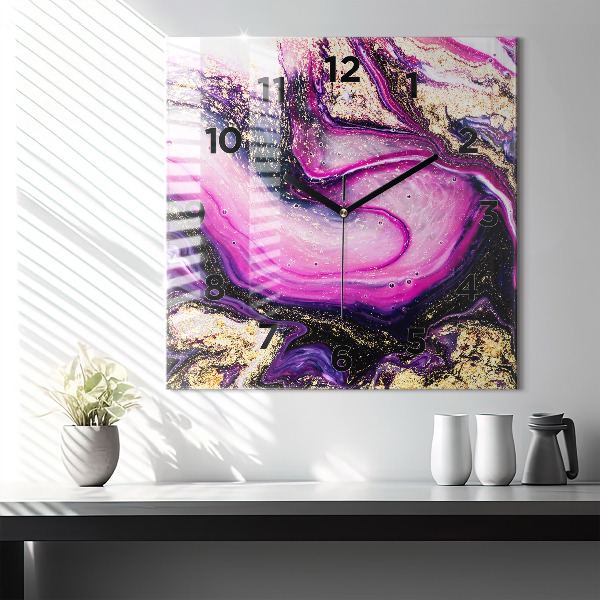 Reloj de pared cuadrado Mármol abstracto