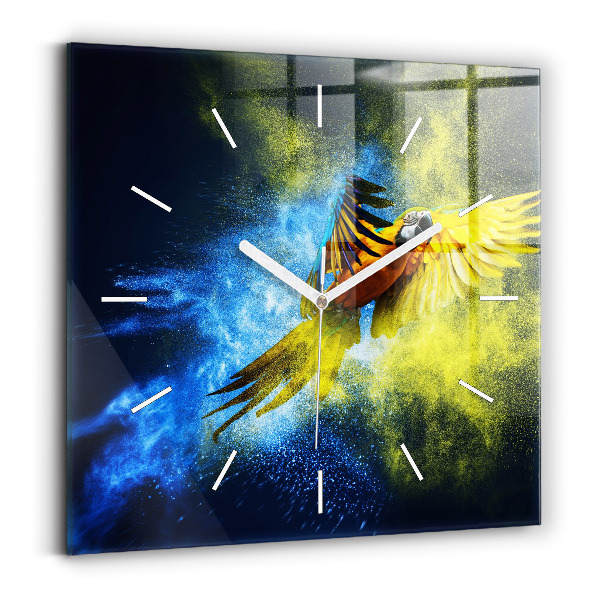 Reloj cuadrado Loro de colores