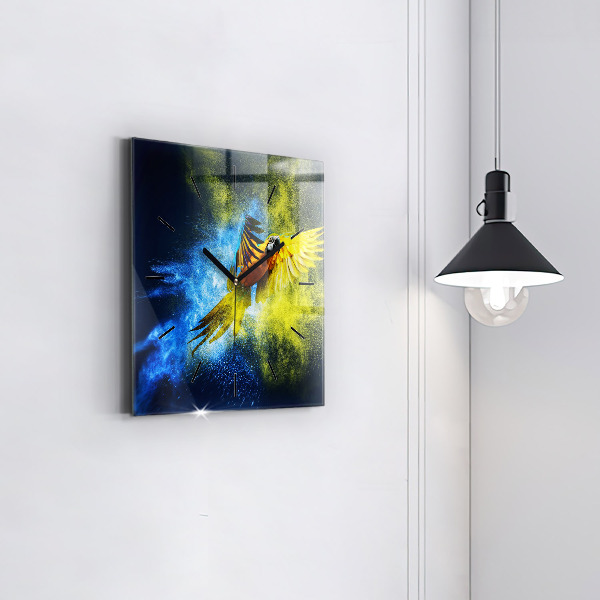 Reloj cuadrado Loro de colores