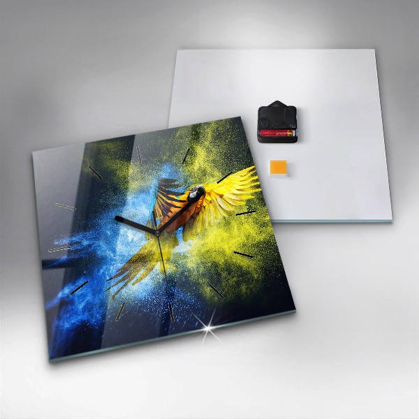 Reloj cuadrado Loro de colores