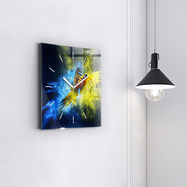 Reloj cuadrado Loro de colores