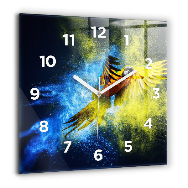 Reloj cuadrado Loro de colores