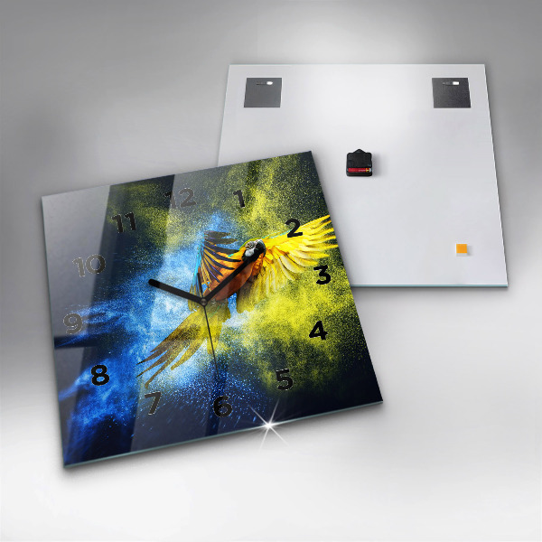 Reloj cuadrado Loro de colores