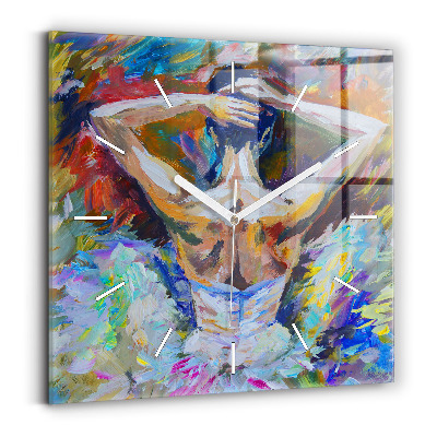 Reloj de pared cuadrado Bailarina pintada