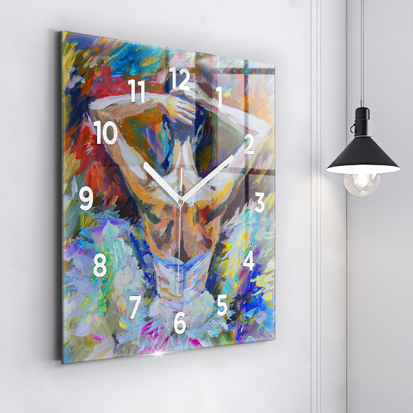 Reloj de pared cuadrado Bailarina pintada