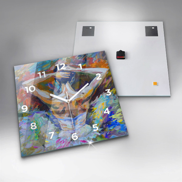 Reloj de pared cuadrado Bailarina pintada