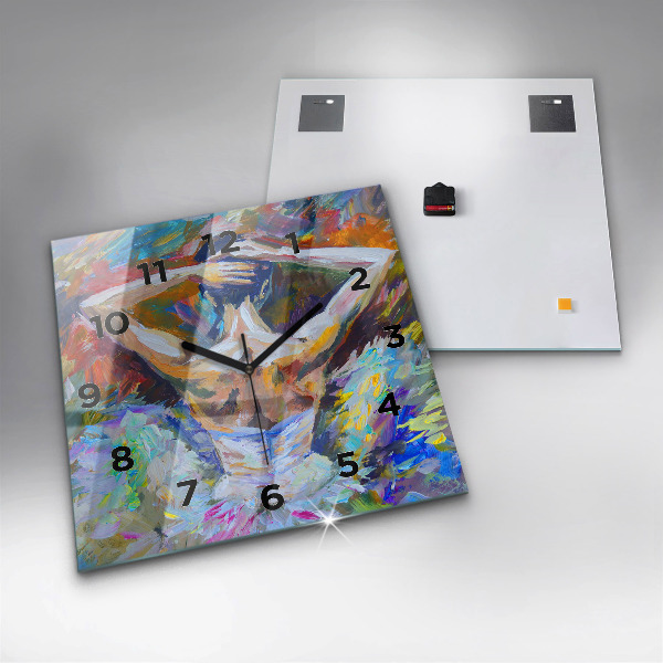 Reloj de pared cuadrado Bailarina pintada