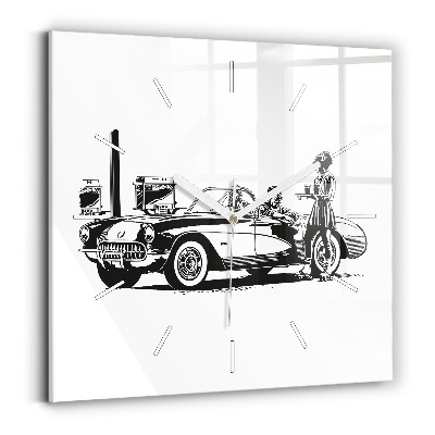 Reloj de pared cuadrado Ilustración retro