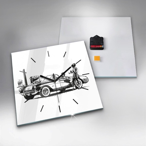 Reloj de pared cuadrado Ilustración retro