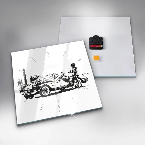 Reloj de pared cuadrado Ilustración retro