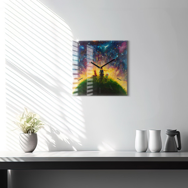 Reloj cuadrado Principito abstracto