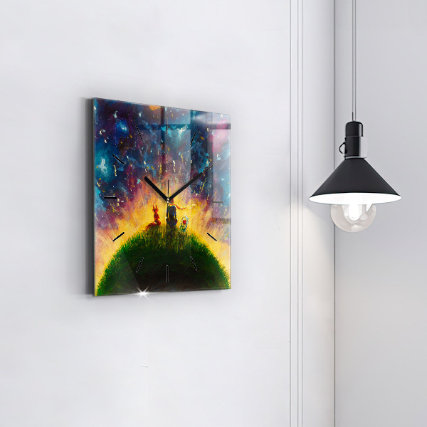 Reloj cuadrado Principito abstracto