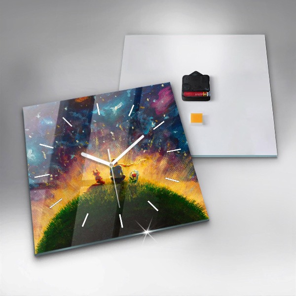 Reloj cuadrado Principito abstracto