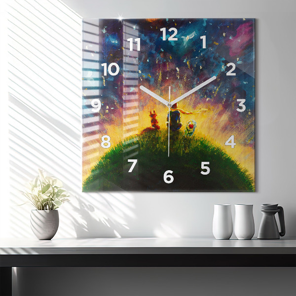 Reloj cuadrado Principito abstracto