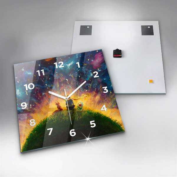 Reloj cuadrado Principito abstracto