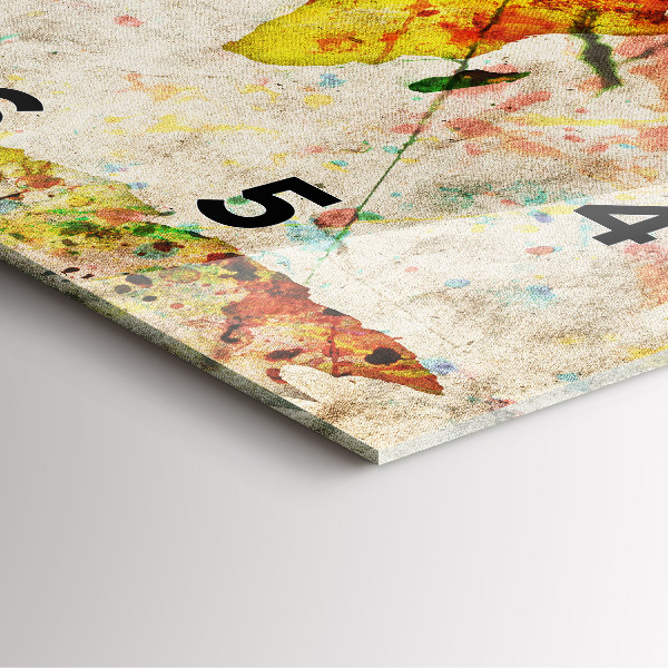 Reloj cuadrado Mapamundi de colores