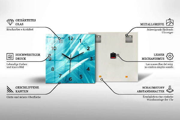 Reloj de pared cuadrado Hombre en el aeropuerto