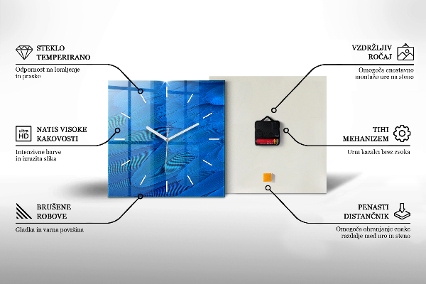 Reloj de pared cuadrado Moto negra