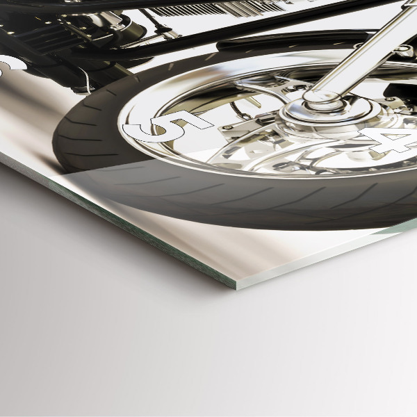 Reloj de pared cuadrado Moto negra