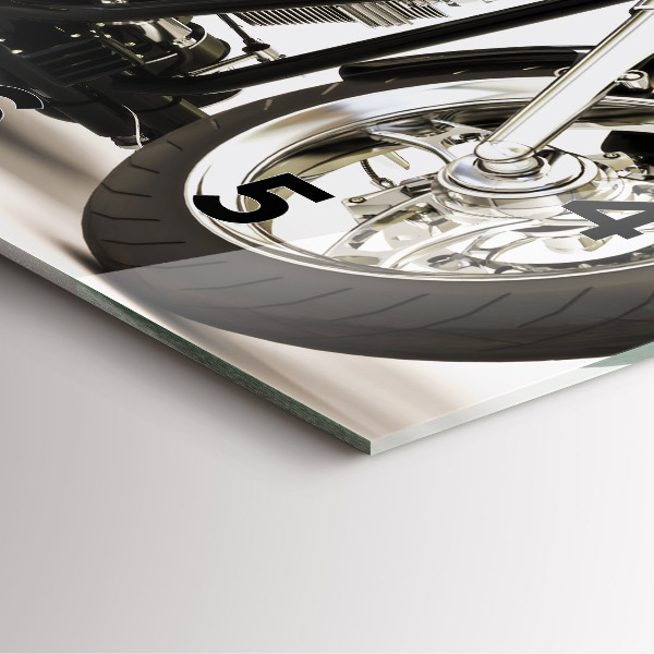 Reloj de pared cuadrado Moto negra