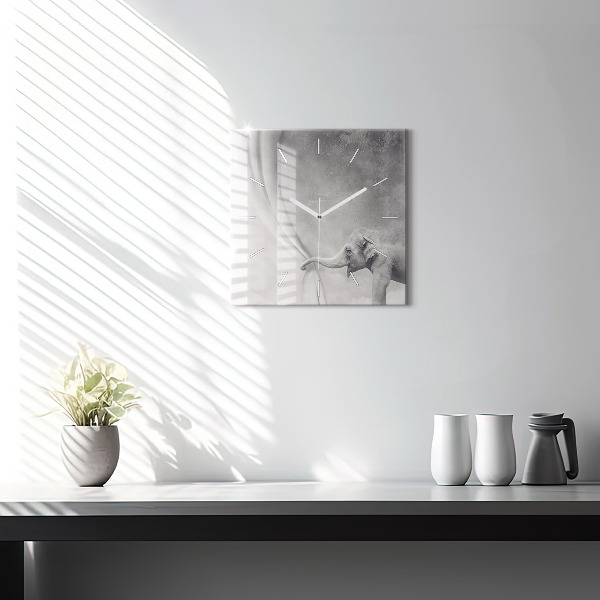 Reloj de pared cuadrado Elefante