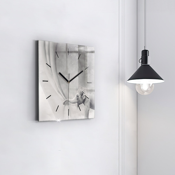 Reloj de pared cuadrado Elefante