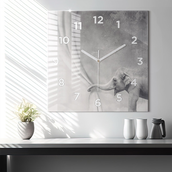 Reloj de pared cuadrado Elefante