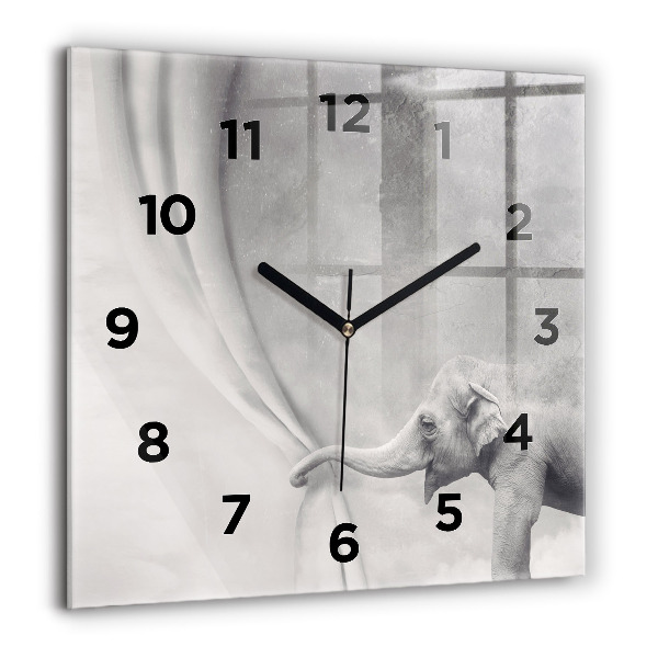 Reloj de pared cuadrado Elefante