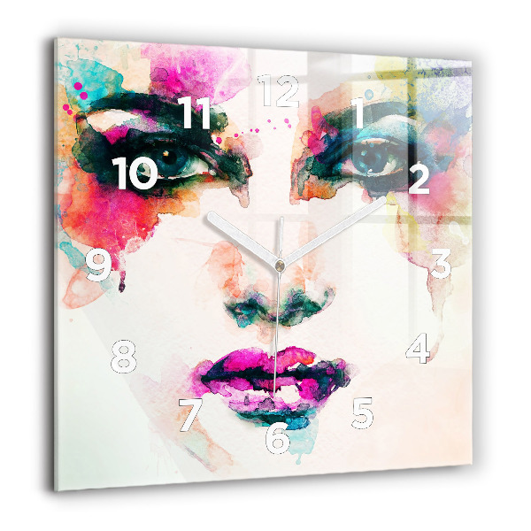 Reloj cuadrado Rostro abstracto de mujer