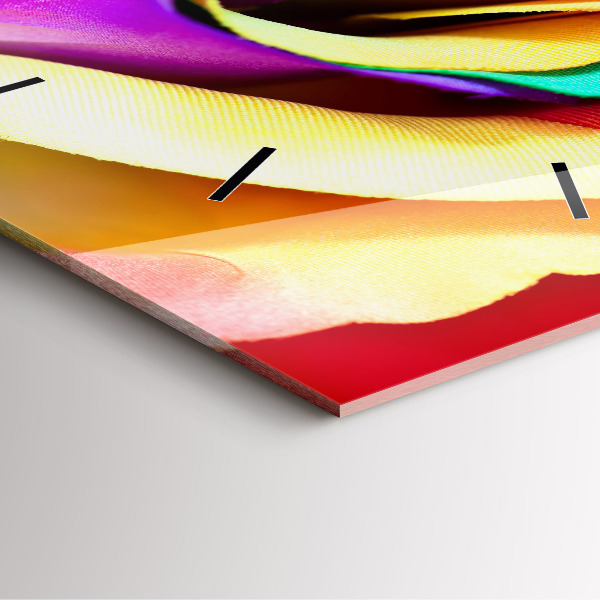 Reloj de pared cuadrado Rosa arco iris