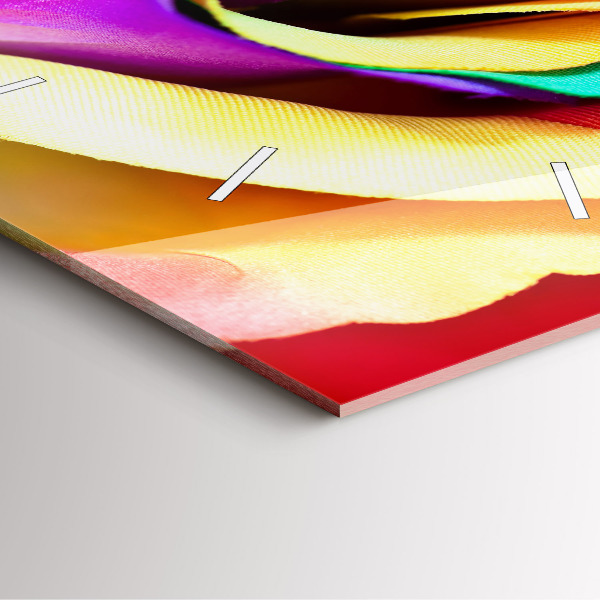 Reloj de pared cuadrado Rosa arco iris