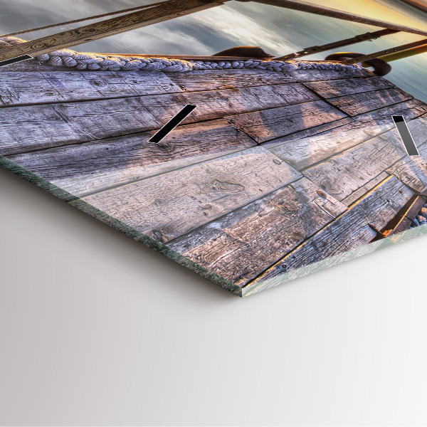 Reloj de pared cuadrado Atardecer Lago