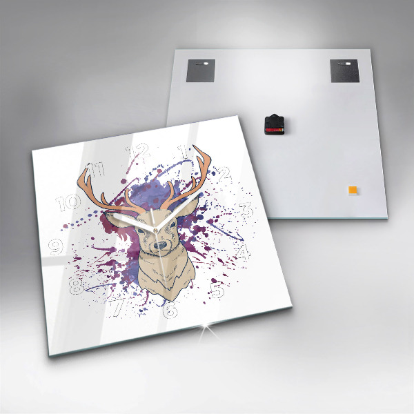 Reloj de pared cuadrado Ilustración vectorial de un ciervo