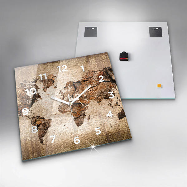 Reloj cuadrado Mapamundi vintage