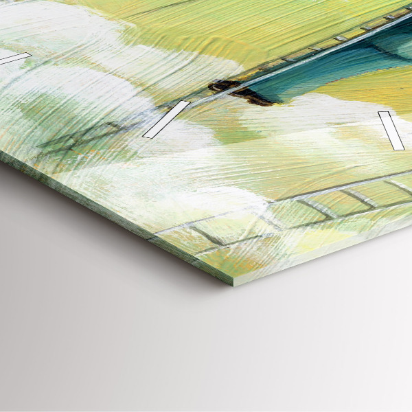 Reloj cuadrado Gente en una escalera